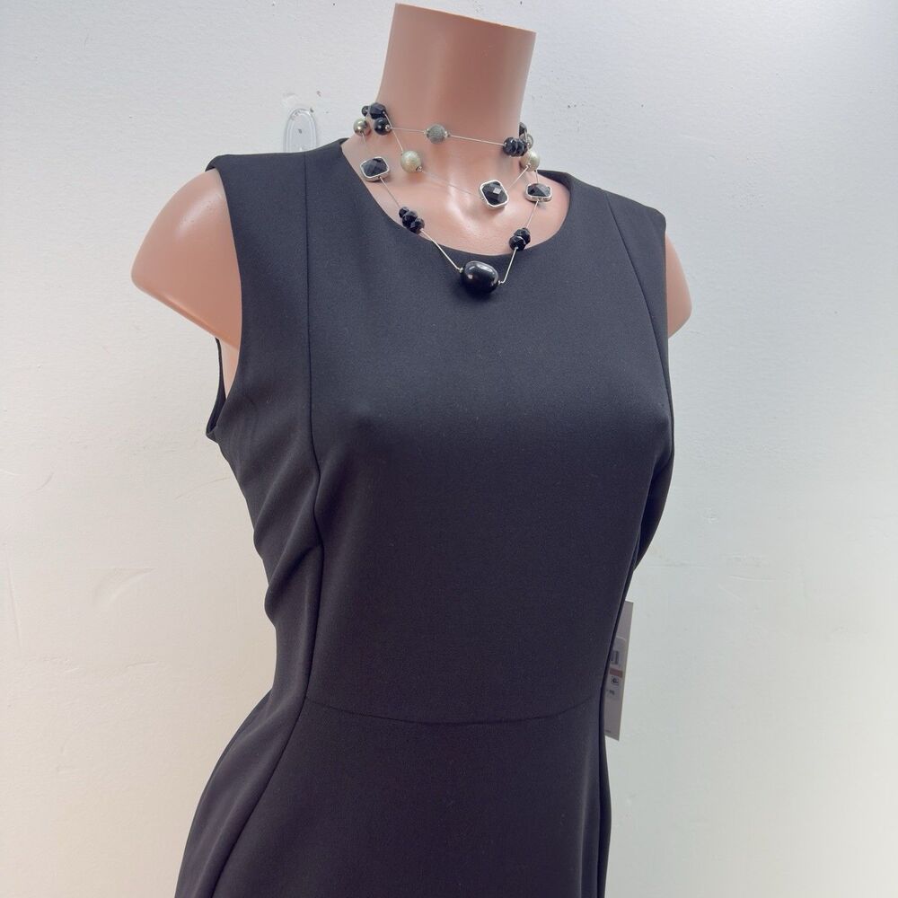 NEW Calvin Klein Dress Sheath Smooth Scuba Classic Black Women’s Sz 12 - Picture 8 of 15